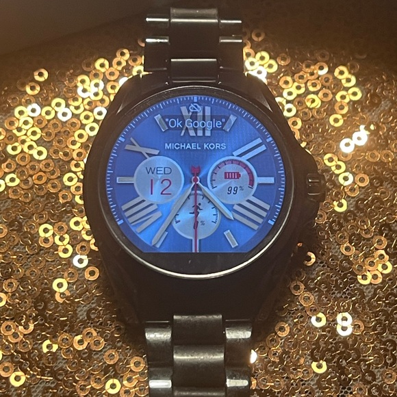 Michael Kors Access “Bradshaw” touchscreen smart watch in navy stainless steel. - Picture 2 of 8
